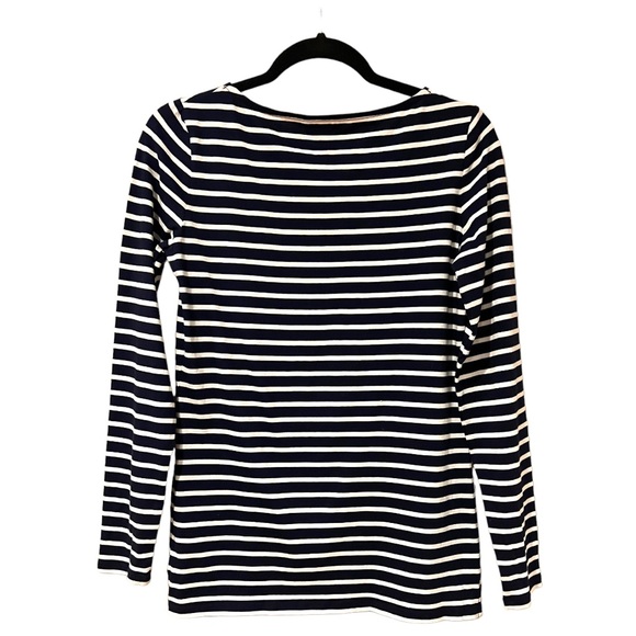 Boden Christmas Breton Metallic Stripe Slogan Long Sleeve Top NWOT (6) - Picture 6 of 12